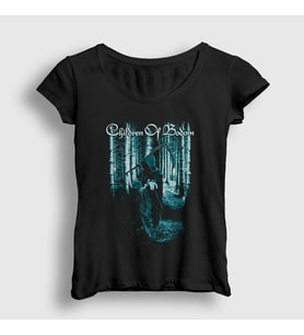 Presmono Kadın Siyah Forest Children of Bodom T-Shirt 33284tt