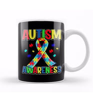 National Autism Awareness Day 2020 Colorful Puzzle Ribbon Kupa Bardak Porselen