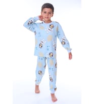 Sevimli Astronot Bobi Mavi Çocuk Pijama Takımı