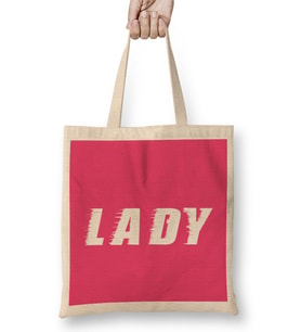 Lady Slogan Bez Çanta Uzun Saplı