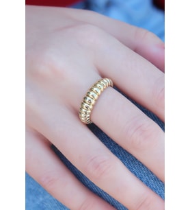 Gold Renk Sarmal Model Kadın Yüzük TJ-BYK2589