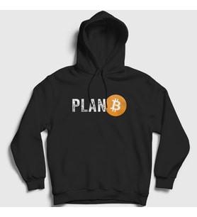 Presmono Unisex Siyah Plan B Bitcoin Kapüşonlu Sweatshirt 264273tt