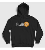 Presmono Unisex Siyah Plan B Bitcoin Kapüşonlu Sweatshirt 264273tt