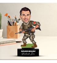 Kişiye Özel Komando Asker Karikatürlü Biblo