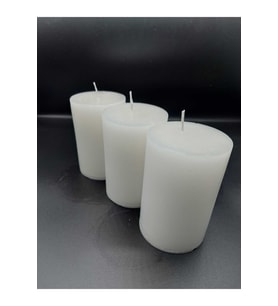 Soya Parafinli Beyaz (1 ADET) 110-120 Saat Yanma Süreli Çap:7 Cm Boy:15 Silindir Blok Mum Beyaz