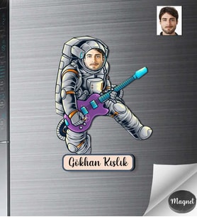 Kişiye Özel Astronot Erkek Ahşap Magnet -1
