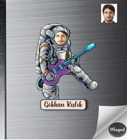 Kişiye Özel Astronot Erkek Ahşap Magnet -1