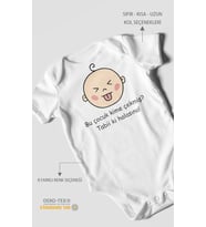 Bu Çocuk Kime Çekmiş? Tabiki Halasına Baskılı Bebek Zıbını – Çıtçıtlı Body  %100 Pamuk Kısa Kol (Beyaz)
