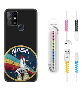 INFINIX Hot 8 9 10 11S Hot 10 Play 10T Kılıf Kablo Koruma Spiral Silikon Nasa 1326