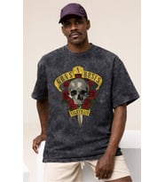 Guns N' Roses Rock Metal Müzik Grubu Baskılı Unisex Oversize Vintage Yıkamalı Tişört