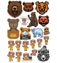 Ayı Sticker Set-11 17 Parça Telefon, Tablet, Defter, Laptop Sticker