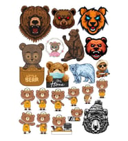 Ayı Sticker Set-11 17 Parça Telefon, Tablet, Defter, Laptop Sticker