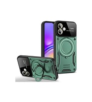 Samsung Galaxy A06 Kılıf Joy Lens Standlı Kapak - Koyu Yeşil