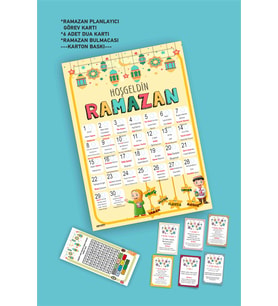 Çocuklara Özel Ramazan Etkinlik ve Dua Kartları Hoşgeldin Ramazan Planlayıcı Set