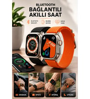 Bluetooth Bağlantılı 49mm Dokunmatik Akıllı Saat Sağlık Ve Spor Takip Özellikli