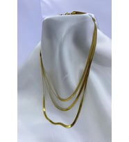 TRİPLE GOLD İTALYAN ZİNCİR ÇELİK KOLYE 45 CM