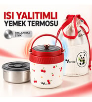 Valkyrie 1200 ML Yalıtımlı Yemek Termosu Seti Paslanmaz Çelik İç Hazneli Yalıtımlı Taşıma Çantalı