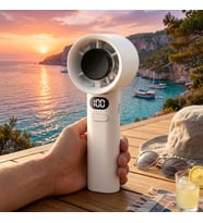 Dijital LED Ekranlı Mini El Vantilatörü - Ayarlanabilir Hız Kademeli Şarjlı Taşınabilir Fan