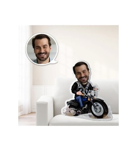 Kişiye Özel Motorcu Erkek Şekilli Oyuncak Yastık