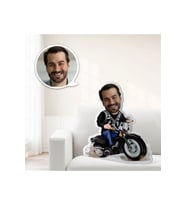 Kişiye Özel Motorcu Erkek Şekilli Oyuncak Yastık