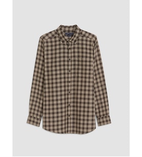 LCWAIKIKI Classic Kahverengi Regular Fit Ekose Gabardin Erkek Gömlek