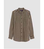 LCWAIKIKI Classic Kahverengi Regular Fit Ekose Gabardin Erkek Gömlek