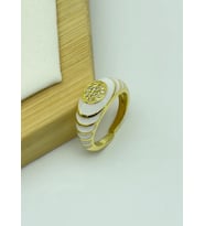Çelik Gold Beyaz Ayarlanabilir Yüzük - 25yzk213