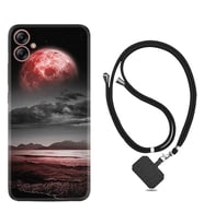 Samsung Galaxy A04E Kılıf Resimli Boyun Askılı İpli Desenli Silikon Series Red World 1836