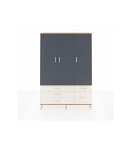 Arges Dolap 5 Raflı 5 Çekmeceli Tek Askılı 132x30x195 Çam-Antrasit/Aytaşı