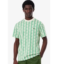 Lacoste Classic Fit Monogram T-shirt Erkek Bisiklet Yaka Tişört Yeşil