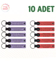 Mor Menekşe & Nar Çiçeği, 10’lu Set, Tarih ve İsimli Anahtarlık, Düğün Davetlilerine Anlamlı Sürpriz