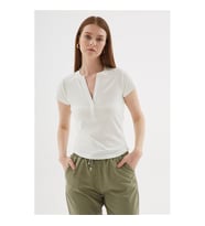 Fashion Friends Düğme Detaylı Ekru Kadın Bluz 26Y0494K1