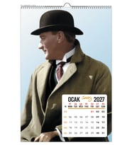 2027 MUSTAFA KEMAL ATATÜRK DUVAR TAKVİMİ 33x48 cm