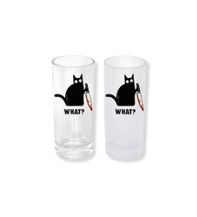 Ghostbastır Design Kedili Buzlu / Buzsuz Seçenekli Rakı Bardağı – 1 Adet Şık Sunum Bardağı 052