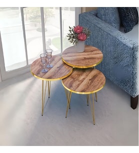 Zigon Sehpa Gold Ceviz Tel 1099