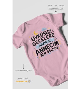 Anneye Özel Kısa Kollu Bebek Body %100 Pamuk