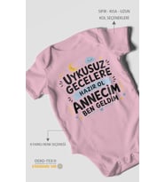 Anneye Özel Kısa Kollu Bebek Body %100 Pamuk