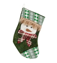 Yılbaşı Süsü 24 cm Çorap Noel Baba Desenli Yeşil - Mavi Su Dünyası (Çok Renkli)