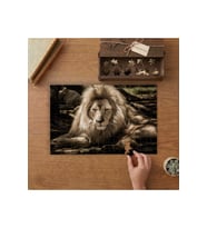 Uzun Tüylü Aslan Tasarımı 240 parça Ahşap Puzzle Ahşap Kutuda MP05148