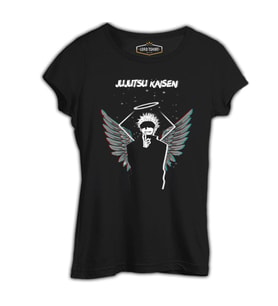 Jujutsu Kaisen - Kanat Siyah Kadın Tshirt