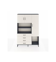 Arges Gardrop 8 Raflı 4 Çekmeceli 3 Kapaklı 132x30x195 Antrasit-Aytaşı
