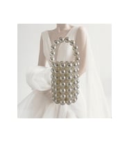 Gelinlik Tamamlayıcı Silindir İnci Çanta