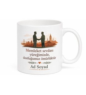 Hemşehri Dostluğu Yazılı Kupa Bardak Özel Tasarım Hediye Bardak