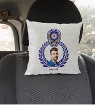 BK Gift Kişiye Özel İsimli Fotoğraflı Polis Tasarımlı Kare Araç Koltuk Yastığı-4