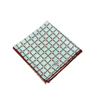 Emilya Rayon Desenli Eşarp 90x90 cm (Beyaz - Kırmızı)