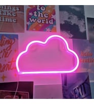Bulut Figürlü Pembe USB LED Duvar Lambası