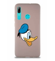 Huawei P Smart 2019 Soft Premier Kapak Donald Duck-F Tasarımlı Silikon Kılıf - Pudra (Şeffaf)