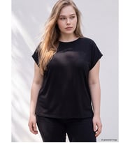 LCW Curve Siyah Büyük Beden Oversize Bluz