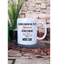 Dünyanın En İyi Almanca Öğretmeni Baskılı Kişiye Özel Öğretmenler Günü Kupa Bardak