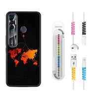 Tecno Spark 6 6 Go 8C 8 Pro 7 7 Pro Kılıf Kablo Koruma Spiral Silikon İz Bırakan Uçak 1778